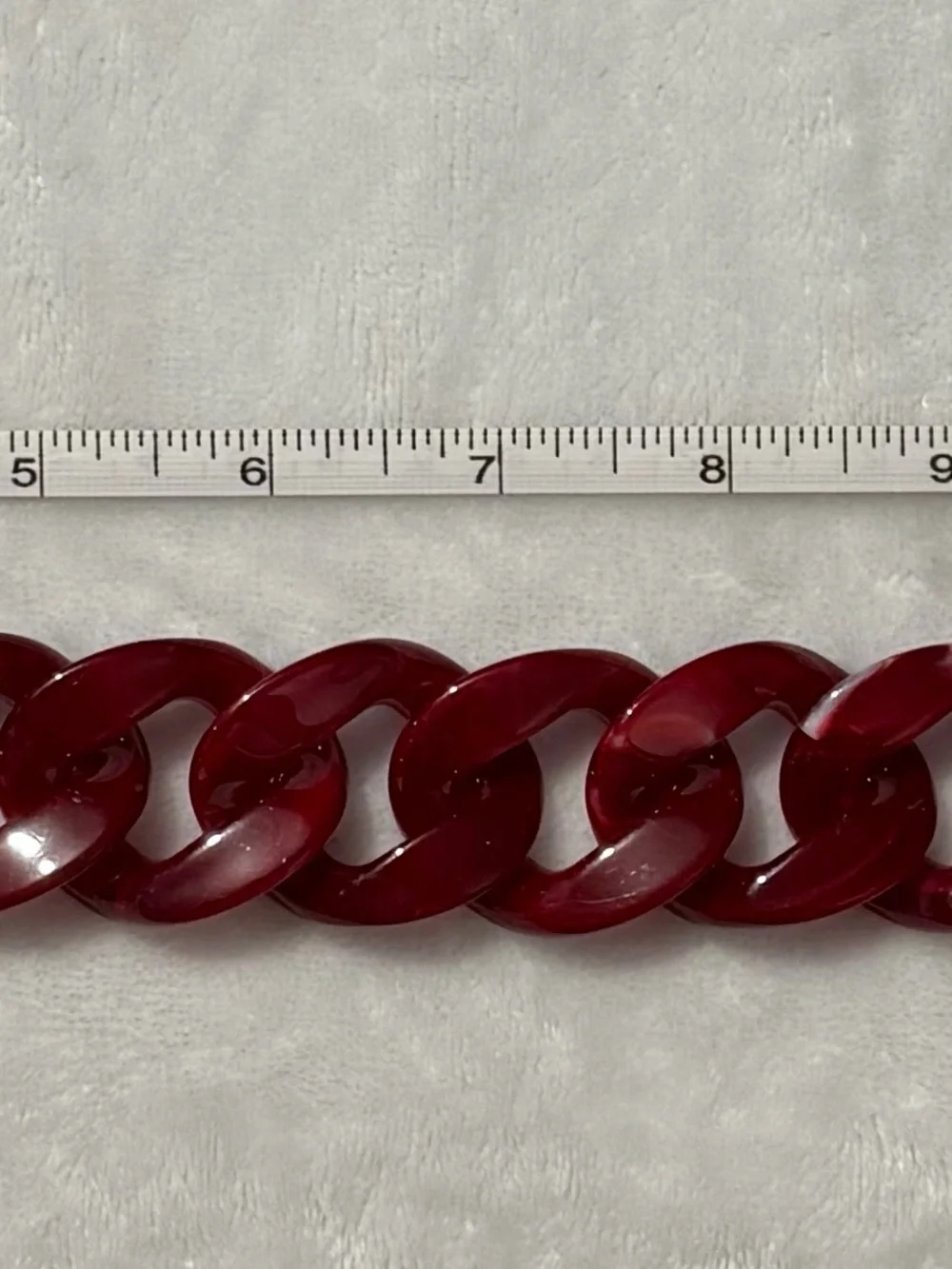 Red Acrylic Chain Keychain or Purse Charm Accent
